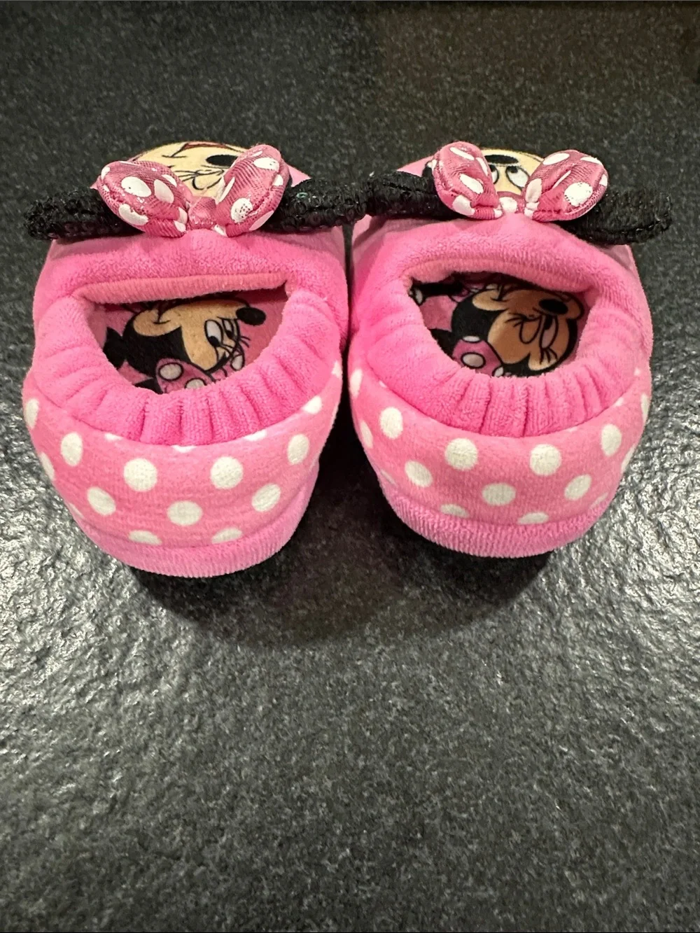 Disney Pink Minnie Mouse Toddler Slip-On Slippers size 5/6